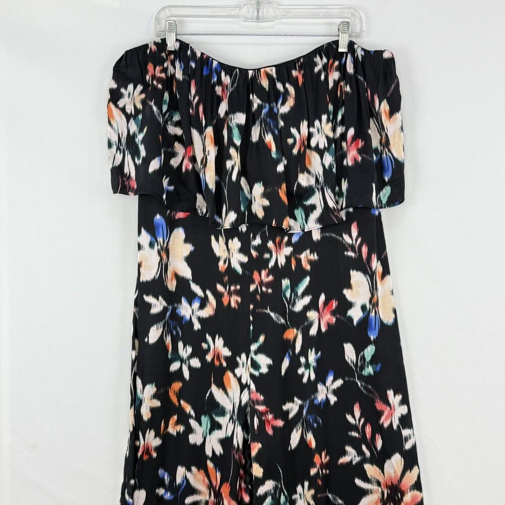 NWT Anthropologie Corey Lynn Calter Black Floral Strapless Jumpsuit Size XL - Picture 16 of 16